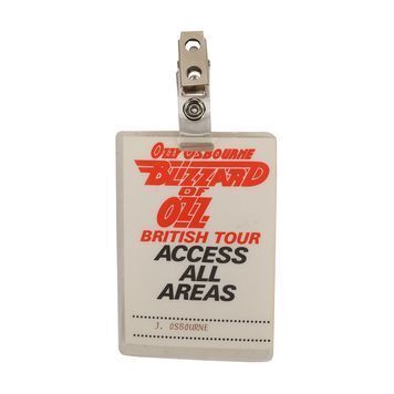 Lot # 563 : OZZY OSBOURNE - Blizzard of Ozz Personal Pass