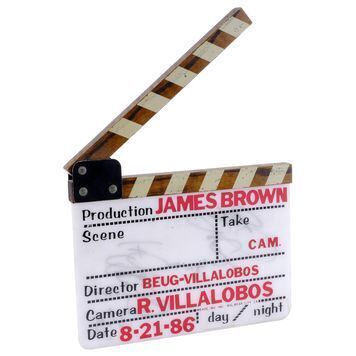 Lot # 568 : James Brown: Gravity (1986) - James Brown-Autographed Clapperboard and Crew List