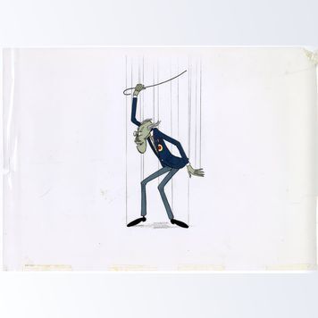 Lot # 576 : PINK FLOYD: THE WALL - Schoolmaster Manipulated By Strings Hand-painted Animation Cel