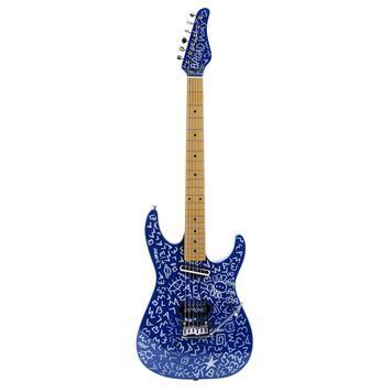 Lot # 582 : DEE DEE RAMONE - Hand-Painted Dee Dee Ramone Guitar