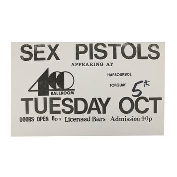 Lot # 598 : SEX PISTOLS, THE - 400 Ballroom Torquay Concert Handbill