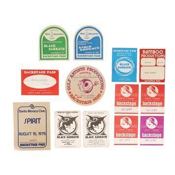 Lot # 614 : BLACK SABBATH - Set of Backstage Passes Dated 1975
