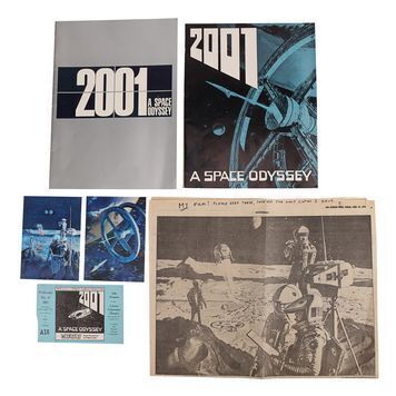 Lot # 626 : 2001: A SPACE ODYSSEY (1968) - Rare Promotional Lenticular Postcards, Premiere Ticket and Programmes