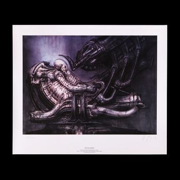 Lot # 641 : ALIEN (1979) - Harry Harris Collection: H.R. Giger Autographed and Numbered "Pilot in Cockpit" Print