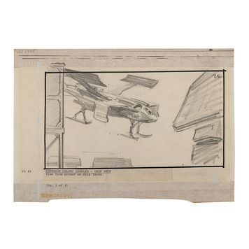 Lot # 670 : ALIENS (1986) - Harry Harris Collection: Hand-Drawn Storyboard - Dropship Lands