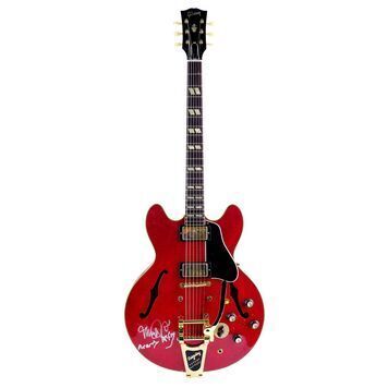 Lot # 697 : BACK TO THE FUTURE (1985) - Michael J. Fox-Autographed Gibson ES-345 Guitar