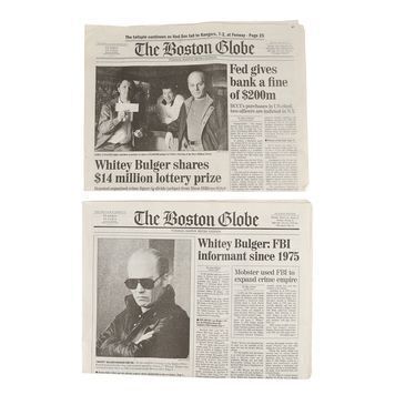 Lot # 747 : BLACK MASS (2015) - Pair of "The Boston Globe" Newspapers
