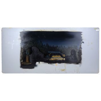 Lot # 765 : BRAINSTORM (1983) - Hand-Painted Matthew Yuricich Brainstorm Lab Matte Painting