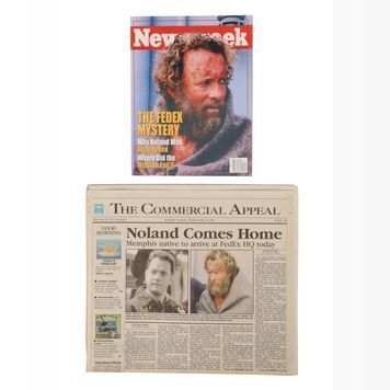 Lot # 778 : CAST AWAY (2000) - 'Noland Comes Home" Newspaper and Newsweek Magazine