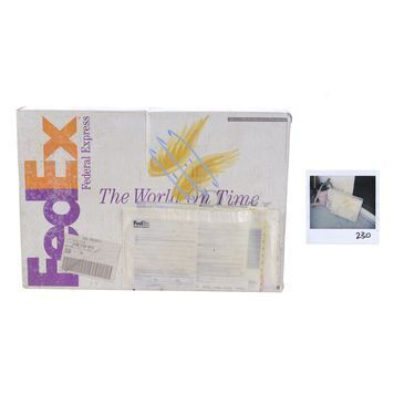 Lot # 779 : CAST AWAY (2000) - Winged FedEx Box and Production Photograph