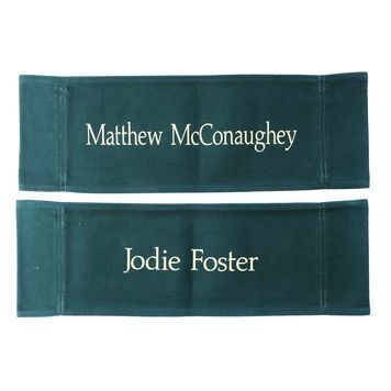 Lot # 814 : CONTACT (1997) - Jodie Foster and Matthew McConaughey's Chair Backs
