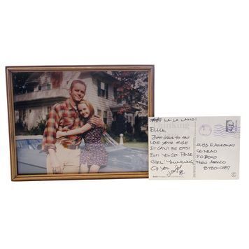 Lot # 815 : CONTACT (1997) - Dr. Ellie Arroway's (Jodie Foster) Postcard and Framed Family Photograph