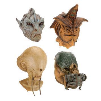 Lot # 854 : DOCTOR WHO: "THE RINGS OF AKHATEN" (T.V. Series, 2013) - Four Alien Heads Including One Pan-Babylonian