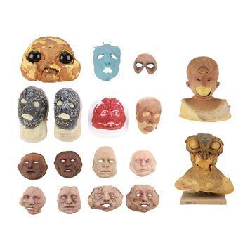 Lot # 861 : DOCTOR WHO - BBC Children In Need Collection: Set of Creature Faces and Slitheen Head