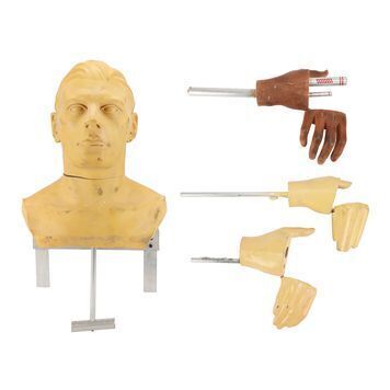 Lot # 867 : DOCTOR WHO: ROSE/THE PANDORICA OPENS/THE BIG BANG - BBC Children In Need Collection: Auton SFX Head and Set of Blaster Hands