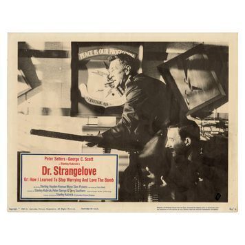 Lot # 874 : DR. STRANGELOVE OR: HOW I LEARNED TO STOP WORRYING AND LOVE THE BOMB (1964) - Four Lobby Cards with Jack D. Ripper (Sterling Hayden) Still