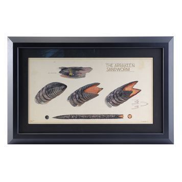 Lot # 878 : DUNE (1984) - Framed Hand-Painted Ron Miller Sandworm Concept Artwork