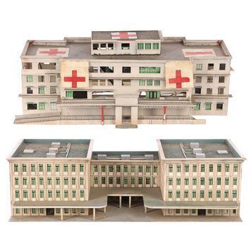 Lot # 885 : ESCAPE FROM NEW YORK (1981) - Pair of Model Miniature Buildings
