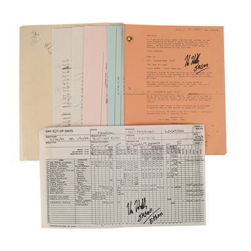 Lot # 925 : FRIDAY THE 13TH PART VII: THE NEW BLOOD (1988) - Mario Kirner Collection: Kane Hodder Autographed Script Revision Pages and Assorted Production Paperwork