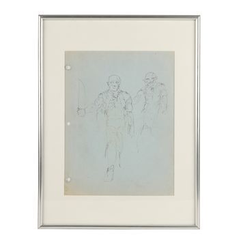 Lot # 927 : FRIDAY THE 13TH PART VII: THE NEW BLOOD (1988) - Mario Kirner Collection: Hand-drawn Jason Sketch