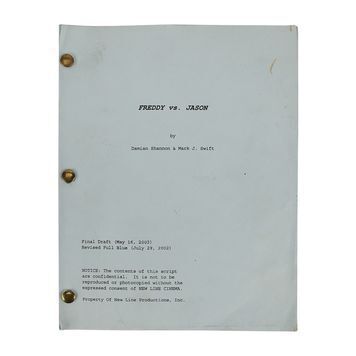 Lot # 935 : FREDDY VS. JASON (2003) - Mario Kirner Collection: Final Draft Script and Shooting Schedule