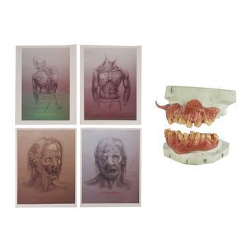 Lot # 938 : FRIDAY THE 13TH (2009) - Mario Kirner Collection: Jason Voorhees' (Derek Mears) Teeth and Set of Four Concept Drawings