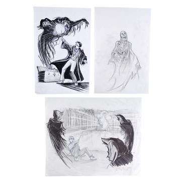 Lot # 988 : HARRY POTTER AND THE PRISONER OF AZKABAN (2004) - Set of Three Hand-Illustrated Doug Brode Dementor Marketing Concept Artworks
