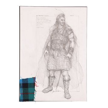 Lot # 996 : HIGHLANDER (1986) - Hand-drawn James Acheson Connor Macleod Costume Design
