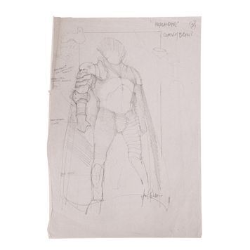 Lot # 998 : HIGHLANDER (1986) - Hand-drawn James Acheson The Kurgan Costume Design Sketch