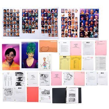 Lot # 1015 : HOW THE GRINCH STOLE CHRISTMAS (2000) - Whoville Makeup Test Prints with Rick Baker's Production Paperwork