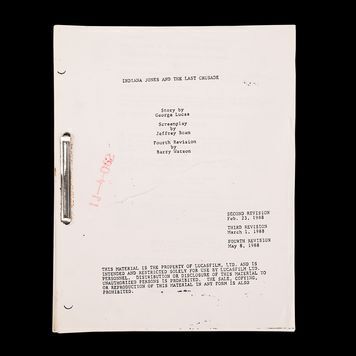 Lot # 1023 : INDIANA JONES AND THE LAST CRUSADE (1989) - Fourth-revision Script