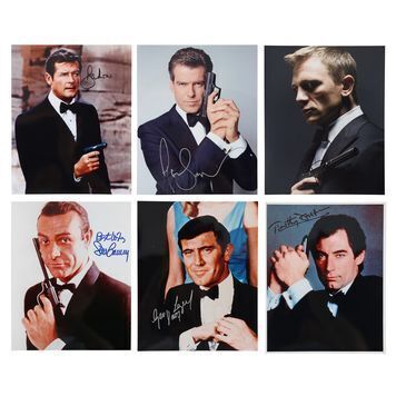 Lot # 1040 : JAMES BOND: VARIOUS PRODUCTIONS - Set of Autographed Colour Pictures of James Bond Actors