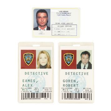 Lot # 1120 : LAW & ORDER: CRIMINAL INTENT (T.V. SERIES, 2001-2011) & CSI: CRIME SCENE INVESTIGATION (T.V. SERIES, 2000-2015) - Det. Robert Goren's (Vincent D'Onofrio), Det. Alex Eames' (Kathryn Erbe) and Michael Keppler's (Liev Schreiber) IDs