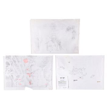 Lot # 1132 : LORD OF THE RINGS TRILOGY, THE (2001 - 2003) - Hand-drawn Mumakil Design and Set Design Copies