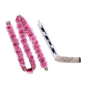 Lot # 1145 : LOVE GURU, THE (2008) - Justin Timberlake Autographed Hockey Stick and Elephant Flower Garland