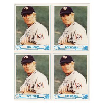 Lot # 1176 : NATURAL, THE (1984) - Sheet of Four Roy Hobbs (Robert Redford) Baseball Cards