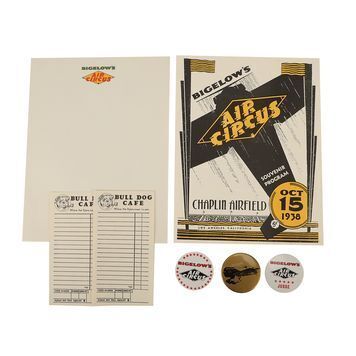 Lot # 1232 : ROCKETEER, THE (1991) - Bigelow's Air Circus Programme, Set of Badges and Headed Paper
