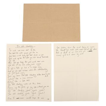 Lot # 1236 : ROCKETMAN (2019) - Elton John's (Taron Egerton) Hero "I'm Still Standing" Lyrics and Envelope