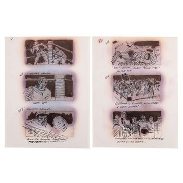 Lot # 1239 : ROCKY III (1982) - Hand-drawn Rocky Defeats Clubber Storyboard Artwork