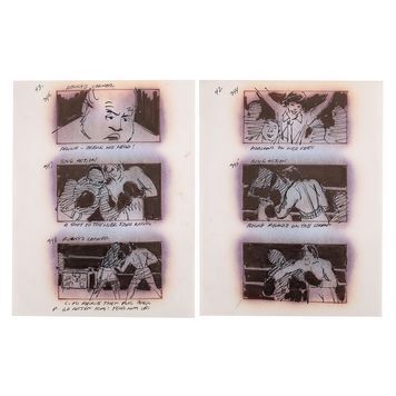 Lot # 1240 : ROCKY III (1982) - Hand-drawn Rocky Fights Clubber Storyboard Artwork