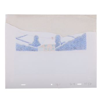 Lot # 1269 : SNOWMAN, THE (1982) - Hand-drawn Snowy Landscape and House Background