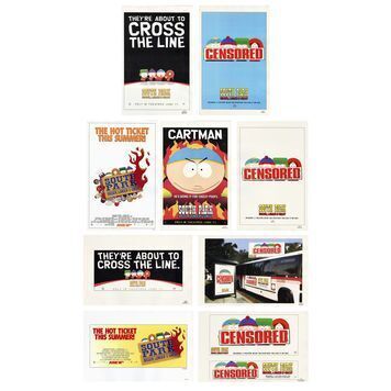 Lot # 1271 : SOUTH PARK: BIGGER, LONGER & UNCUT (1999) - Set of Nine Printed Poster Concept Designs