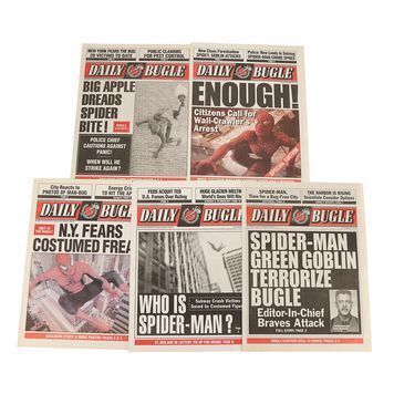 Lot # 1283 : SPIDER-MAN (2002) - Set of Five Daily Bugle Newspaper Covers