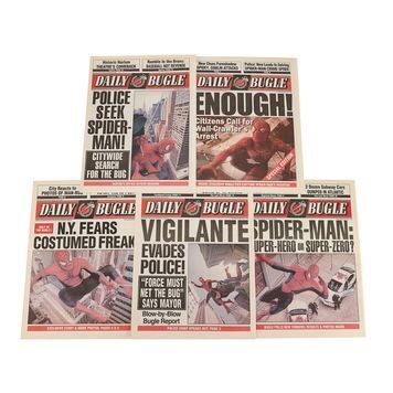 Lot # 1284 : SPIDER-MAN (2002) - Set of Five Daily Bugle Newspapers