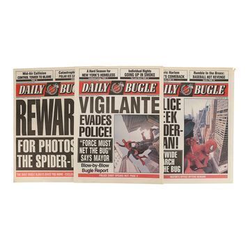 Lot # 1285 : SPIDER-MAN (2002) - Set of Three Daily Bugle Newspapers
