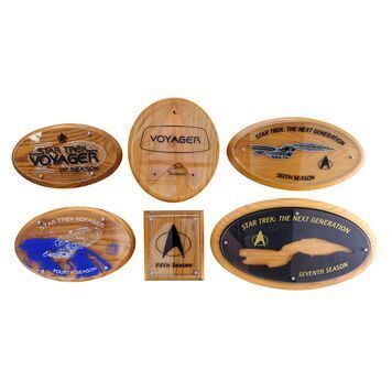 Lot # 1312 : STAR TREK: THE NEXT GENERATION (T.V. SERIES, 1987 - 1994)/STAR TREK: VOYAGER (T.V. Series, 1995 - 2001) - Set of Six Crew Plaques