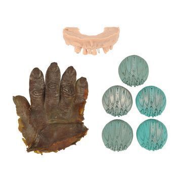 Lot # 1333 : STAR WARS PREQUEL TRILOGY (1999 - 2005) - Wookiee Hand, Wookiee Teeth Sculpt, and Tion Medon (Bruce Spence) Ear Covers