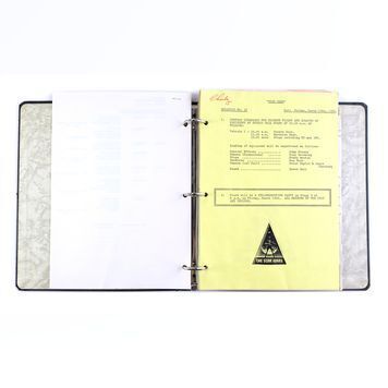 Lot # 1357 : STAR WARS: A NEW HOPE (1977) - Charles Lippincott Collection: Charles "Charley" Lippincott's Pre-Production Schedule Binder