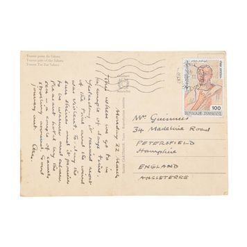 Lot # 1362 : STAR WARS: A NEW HOPE (1977) - Alec Guinness Handwritten Postcard from the Tunisia Set