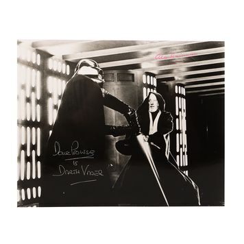 Lot # 1364 : STAR WARS: A NEW HOPE (1977) - Alec Guinness and David Prowse Autographed Still